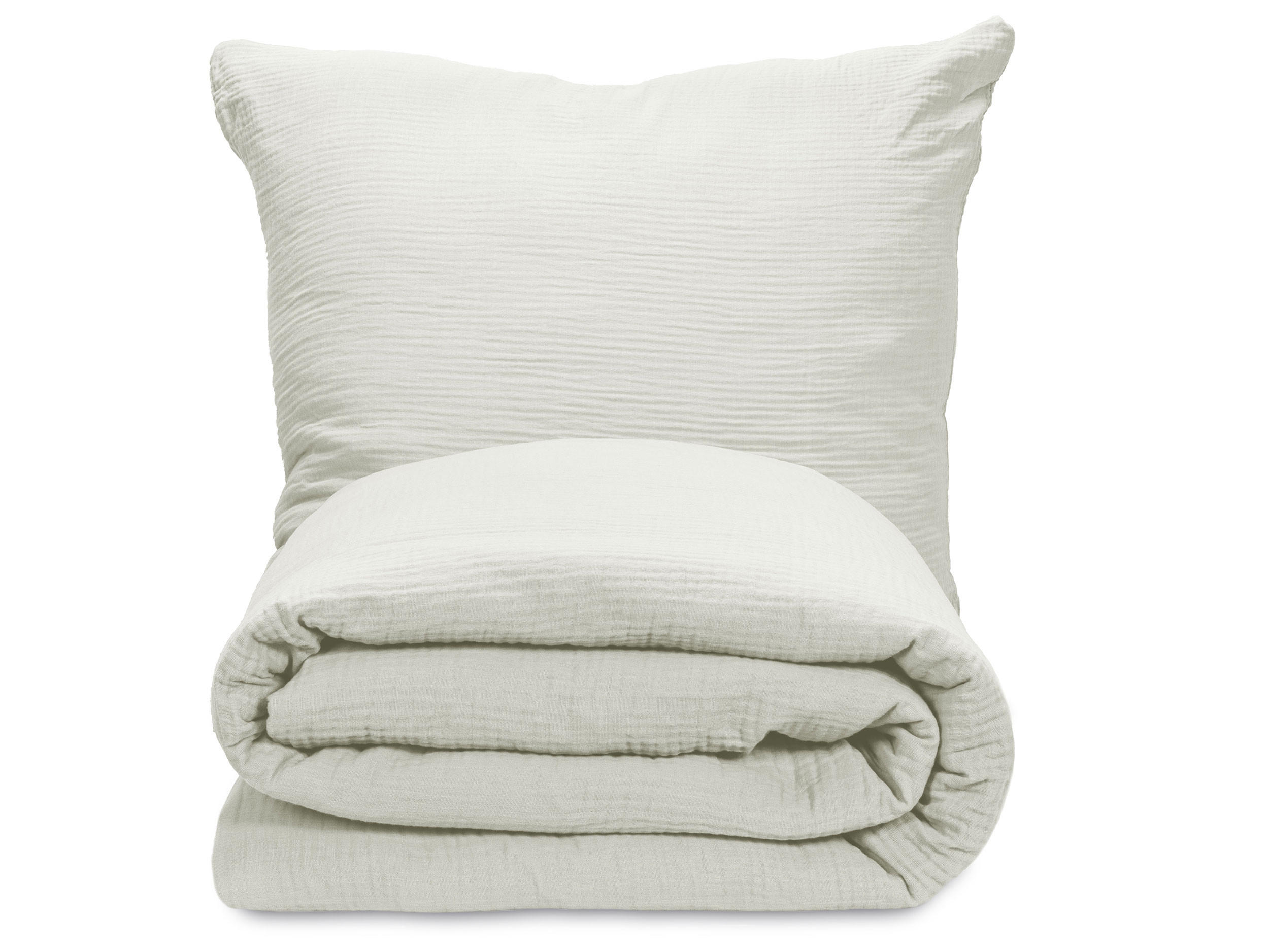 BETTWÄSCHE, 2er-Set, 80x80+135x200 cm, 100% Baumwolle, Beige - Creme, Textil (135/200cm) - Zollner