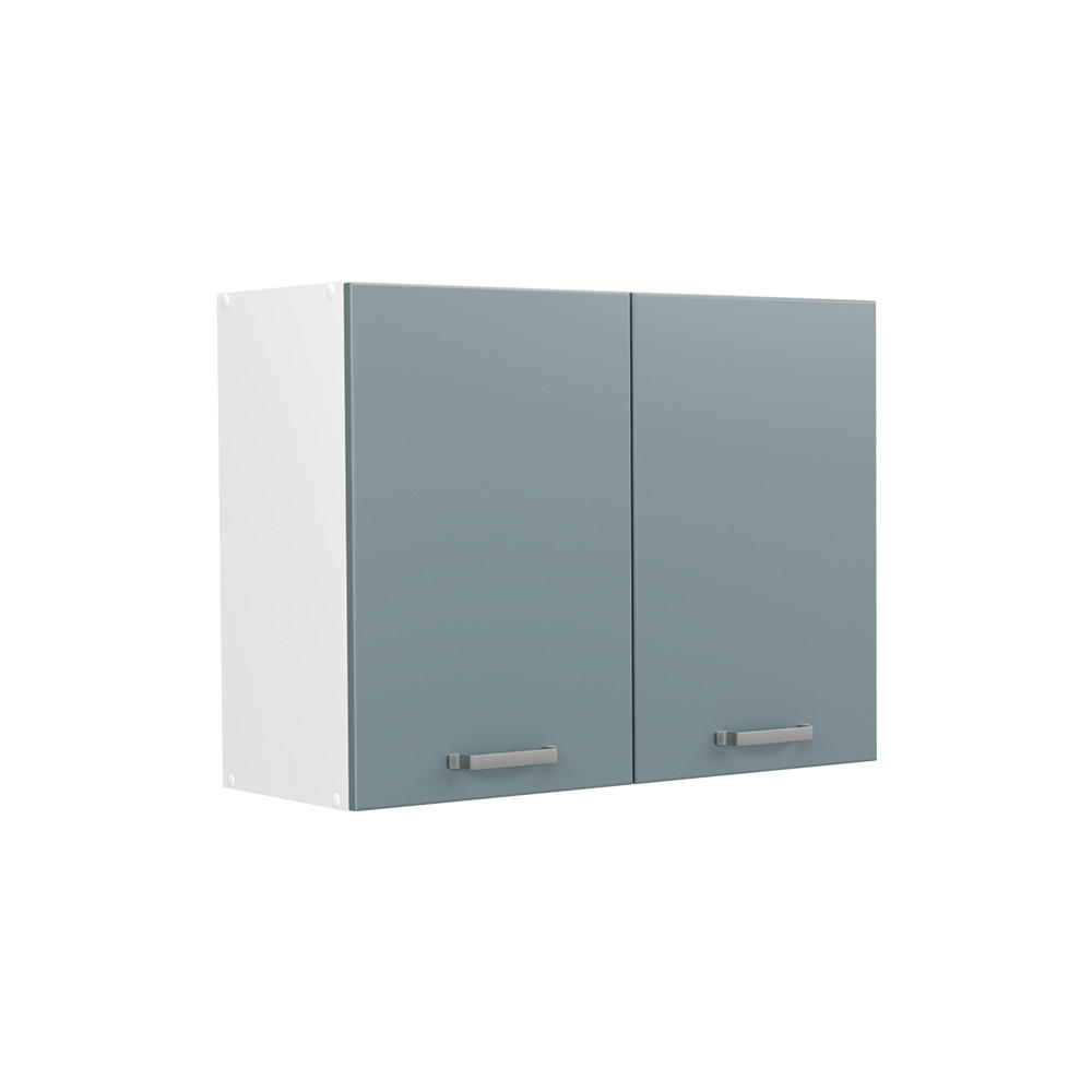 KÜCHENGLASSCHRANK R-Line, Blau-Grau/Weiß, 80 cm - Blaugrau/Weiß, Holzwerkstoff (80/60/31cm) - Vicco