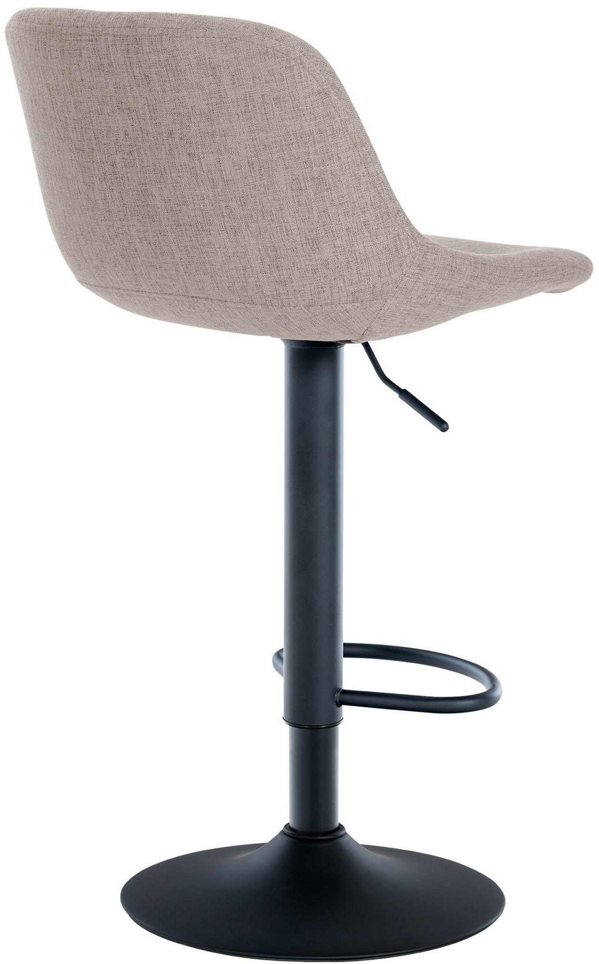 BARHOCKER Lotus Stoff taupe - Schwarz/Grau, Textil/Metall (43/103/49cm) - TPFLiving