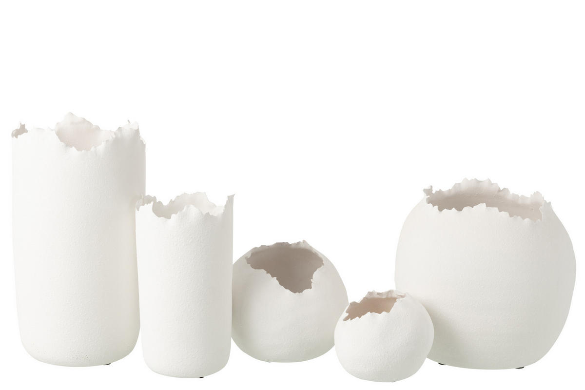 BLUMENTOPF UNREGELMÄßIG Weiß - Weiß, Keramik (29/26cm) - J-Line