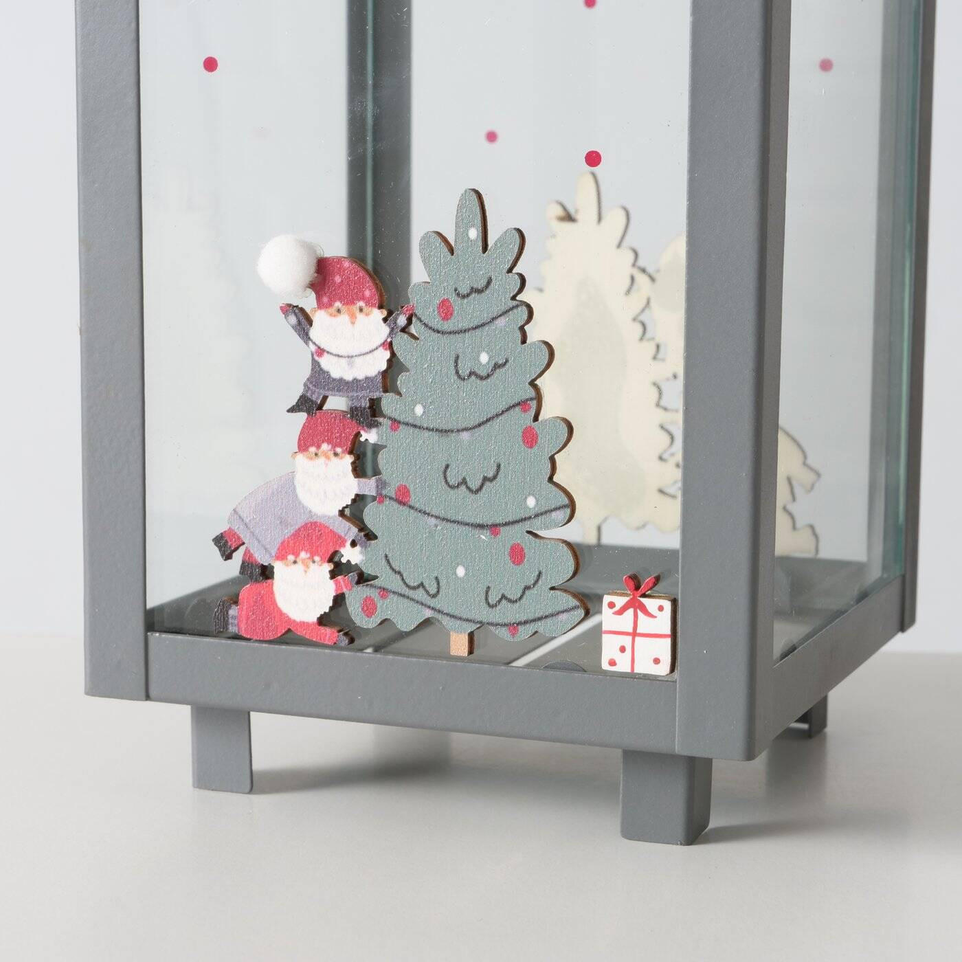 LATERNE Monti 23 cm - Grau, Metall (10.4/23/11.5cm) - Boltze Home