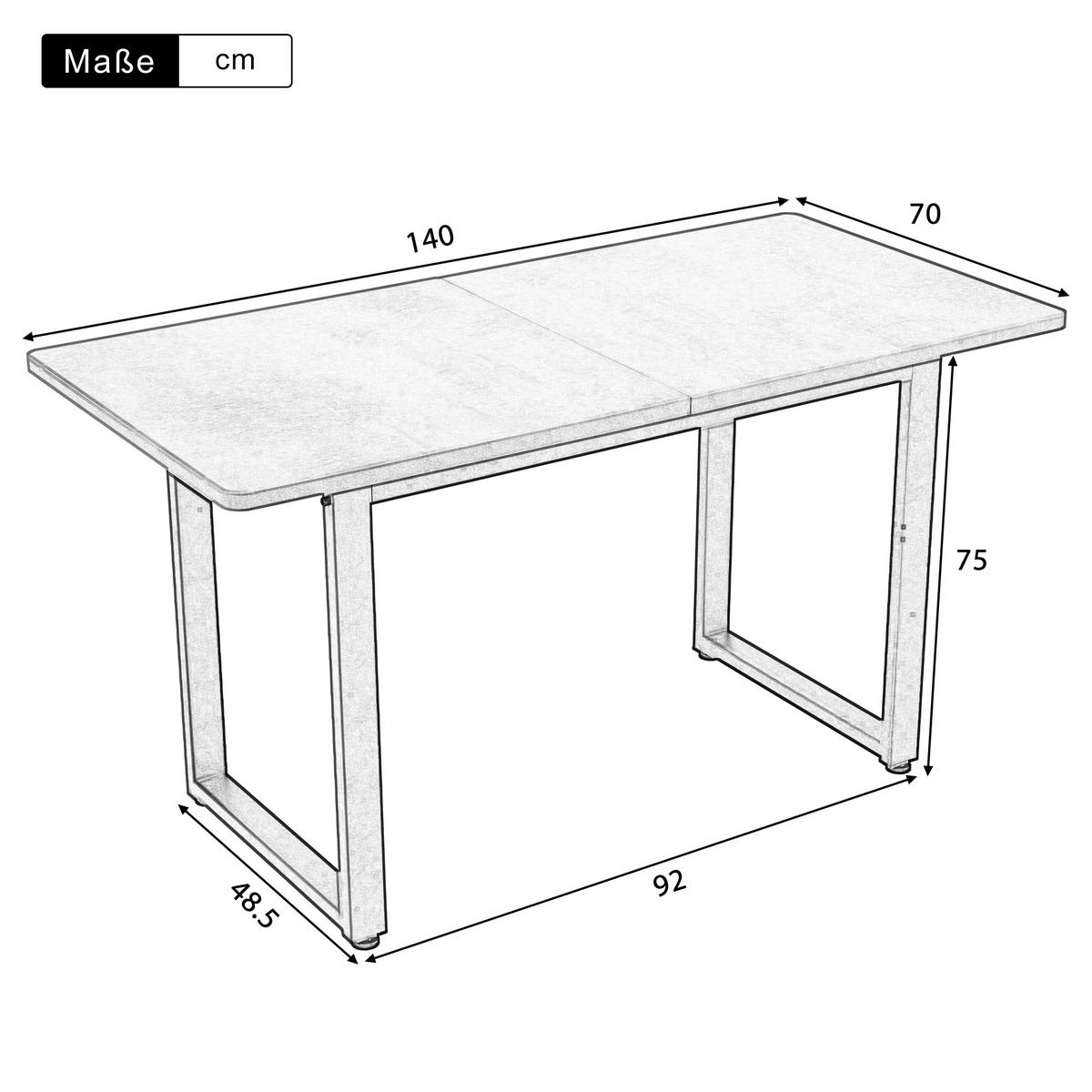ESSGRUPPE DE-38932 rechteckiger Tisch mit 4 Stühlen Mehrfarbig - Multicolor, Holzwerkstoff (140/75/70cm) - ComfortXL
