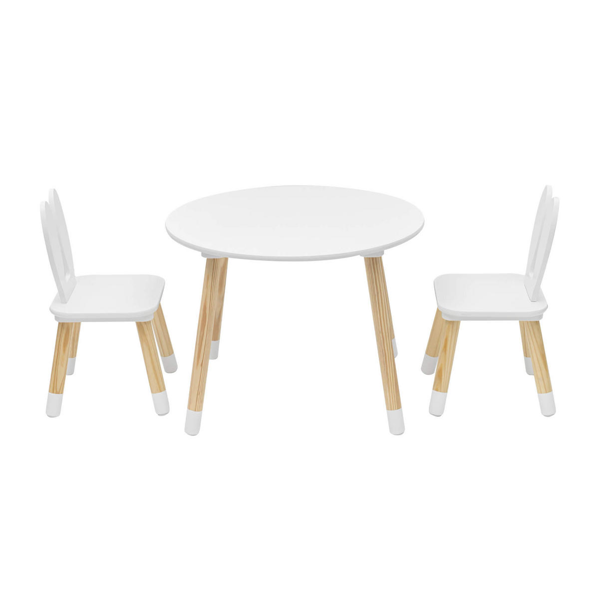 KINDERTISCH UND STÜHLE SET Weiß 60/60/44 cm - Weiß, Holzwerkstoff (60/44/60cm) - Mobili Rebecca