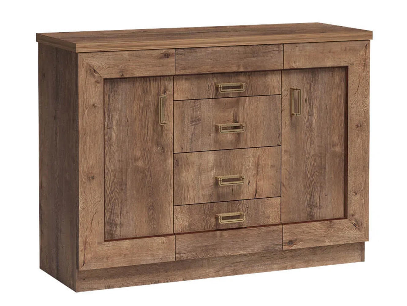 KOMMODE TADEUSZ T-5 - Dunkelbraun, Holzwerkstoff (120/90/44cm) - Meblini