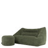 SITZSACK Sofa mit rundem Hocker - Salbeigrün, Textil (160/70/93cm) - icon