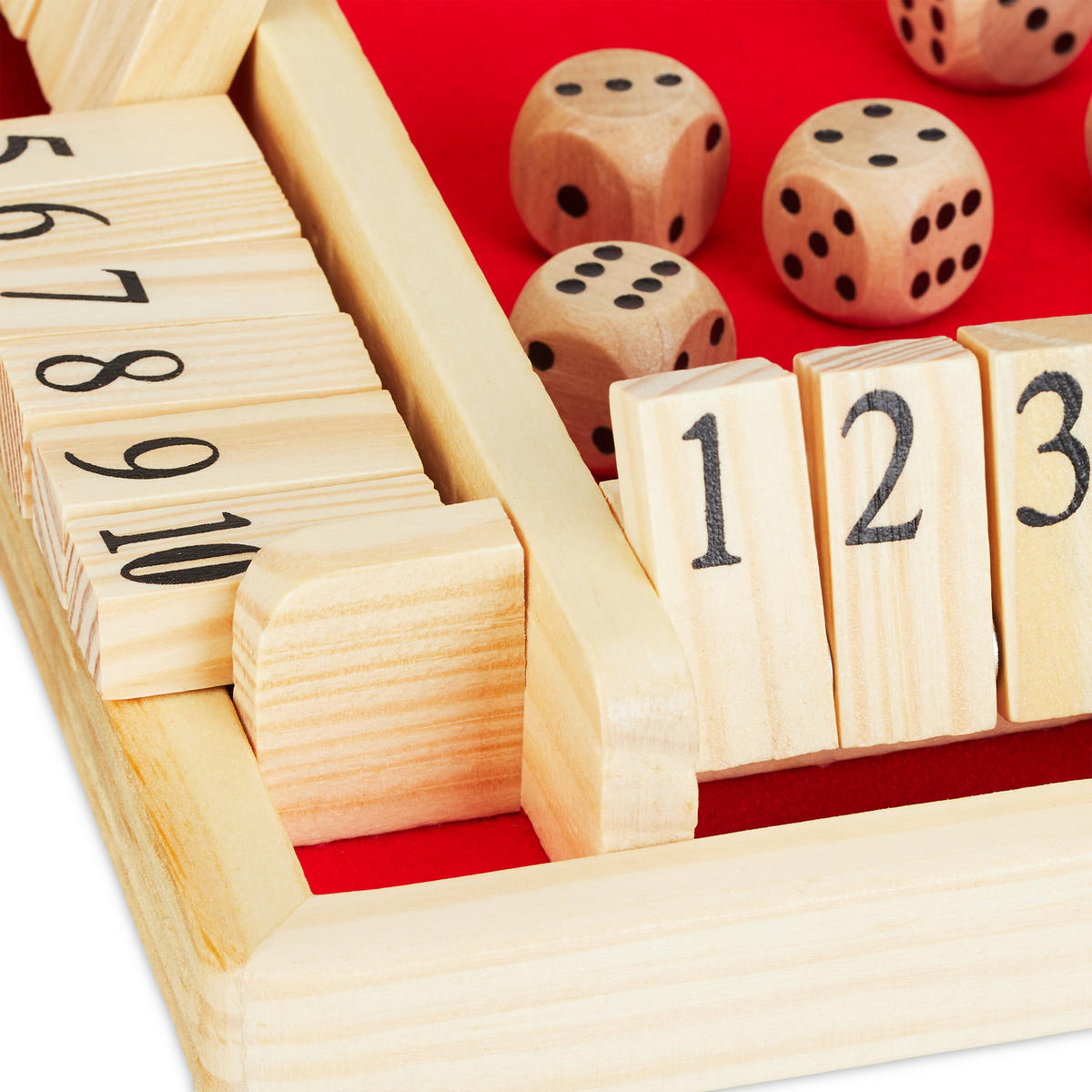 SHUT-THE-BOX - Multicolor, Holz/Holzwerkstoff (22/22cm) - Relaxdays