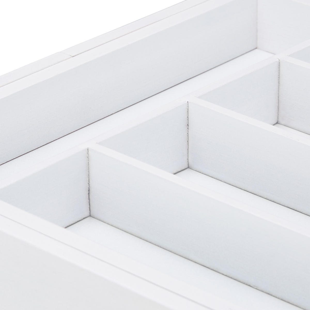 BESTECKKASTEN - Weiß, Holz/Holzwerkstoff (48.5/5.5/37cm) - Relaxdays