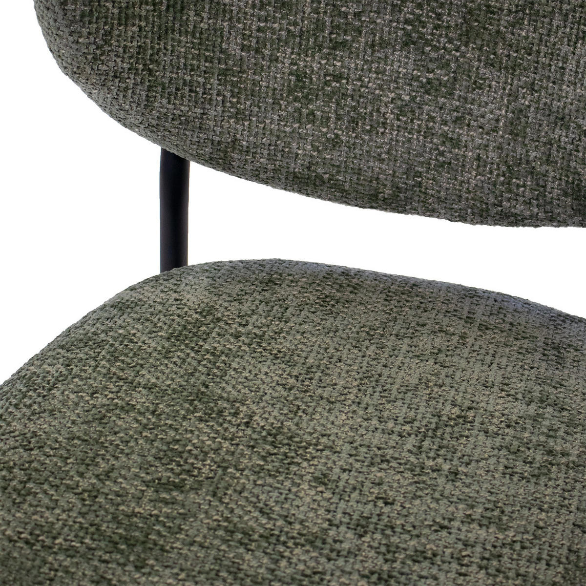 ESSZIMMERSTUHL 2er Set aus Stoff, grün - Schwarz/Grün, Textil/Metall (57/80/58cm) - Giga Meubel
