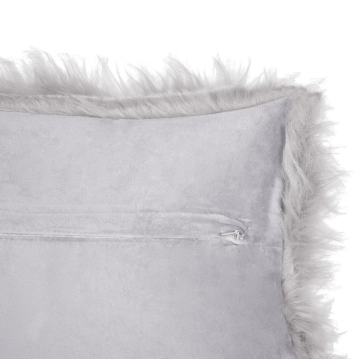 DEKOKISSEN 2er-Set Hellgrau 45/45 cm Lubha - Hellgrau, Textil (45/45cm) - Beliani