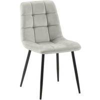 STUHL Samt Grau - Grau, Textil/Metall (45/84/55cm) - CLP
