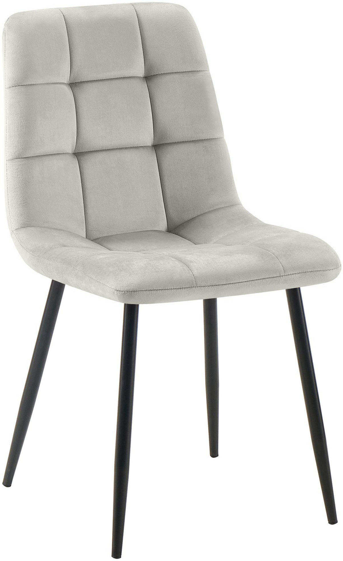 STUHL Samt Grau - Grau, Textil/Metall (45/84/55cm) - CLP