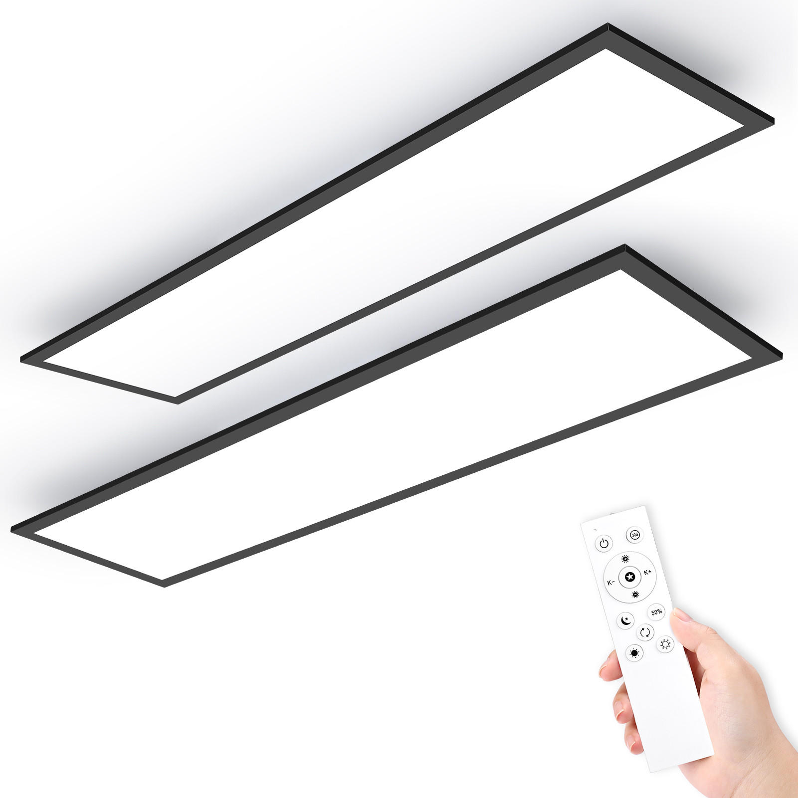 DECKENLEUCHTE PA1061WB LED Panel 120/30/3.9 CM 2er-Set - Weiß, Metall (58/20/3.9cm) - LOVHAUS