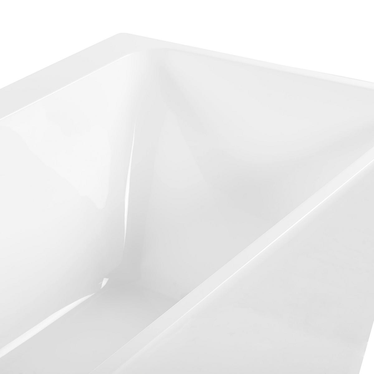 BADEWANNE 80x170x60 cm weiß Hassel - Weiß, Kunststoff (80/60/170cm) - Beliani
