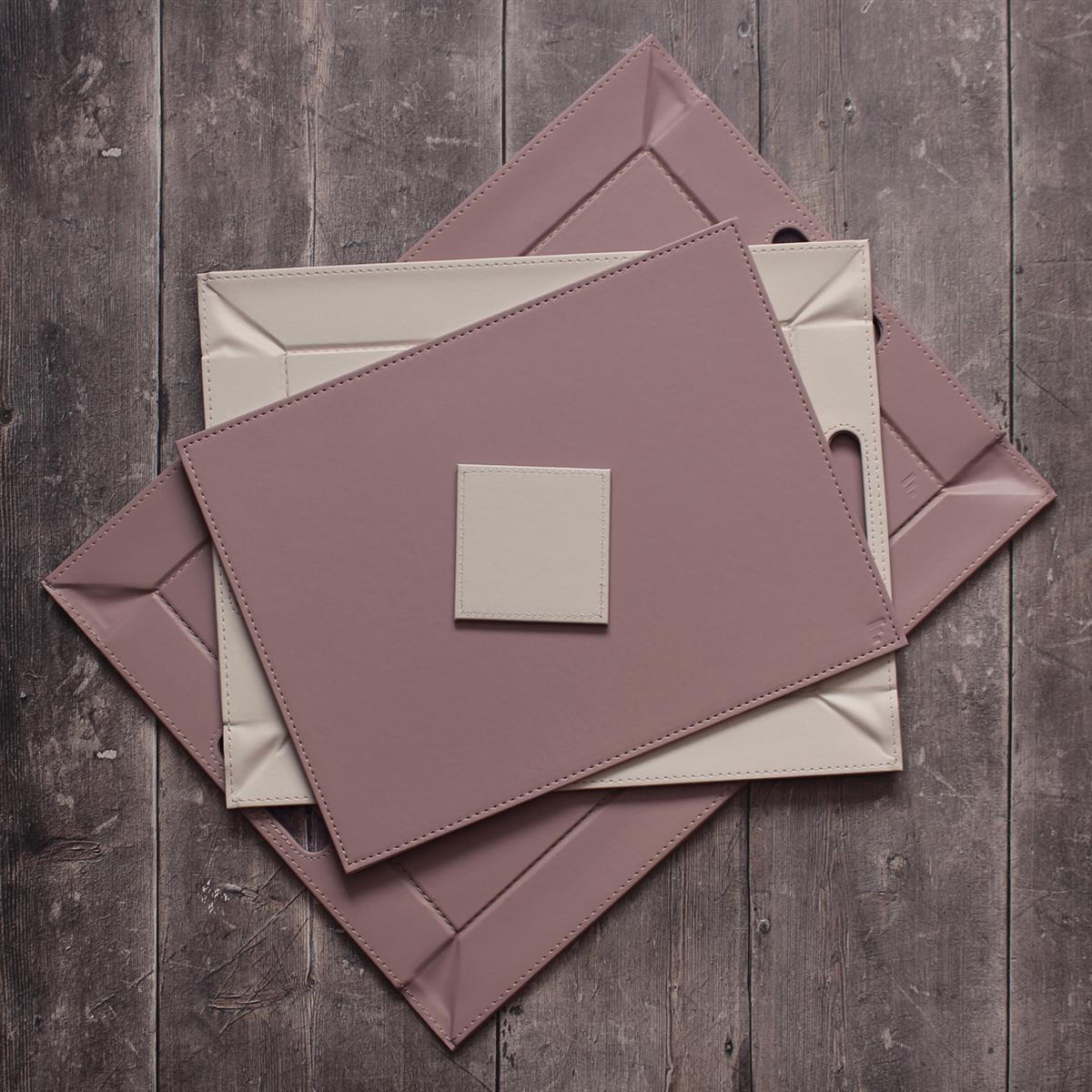 PLATZSET 40 x 30 cm Altrosa/Stein - Altrosa, Textil (40/30/0.5cm) - Freeform