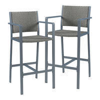 OUTDOOR-BARSTUHL-SET 2 TLG. Avise - Dunkelgrau/Anthrazit, Metall (56/113/55.5cm) - casa.pro