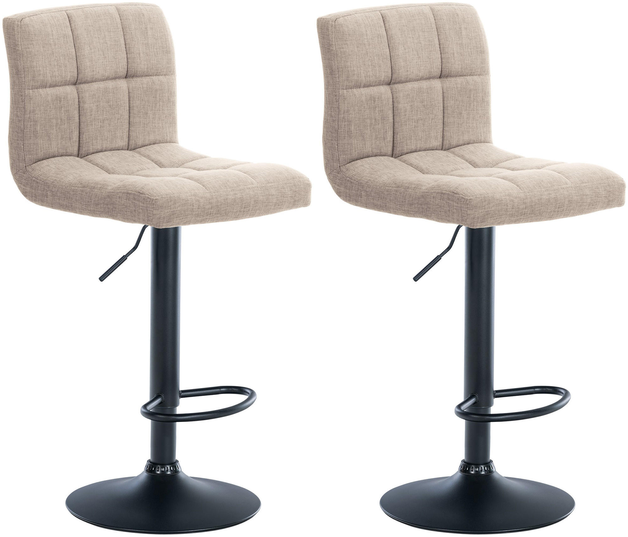 BARHOCKER 2er Set Stoff creme - Creme, Textil/Metall (46/94/47cm) - CLP
