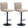BARHOCKER 2er Set Stoff creme - Creme, Textil/Metall (46/94/47cm) - CLP