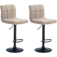 BARHOCKER 2er Set Stoff creme - Creme, Textil/Metall (46/94/47cm) - CLP