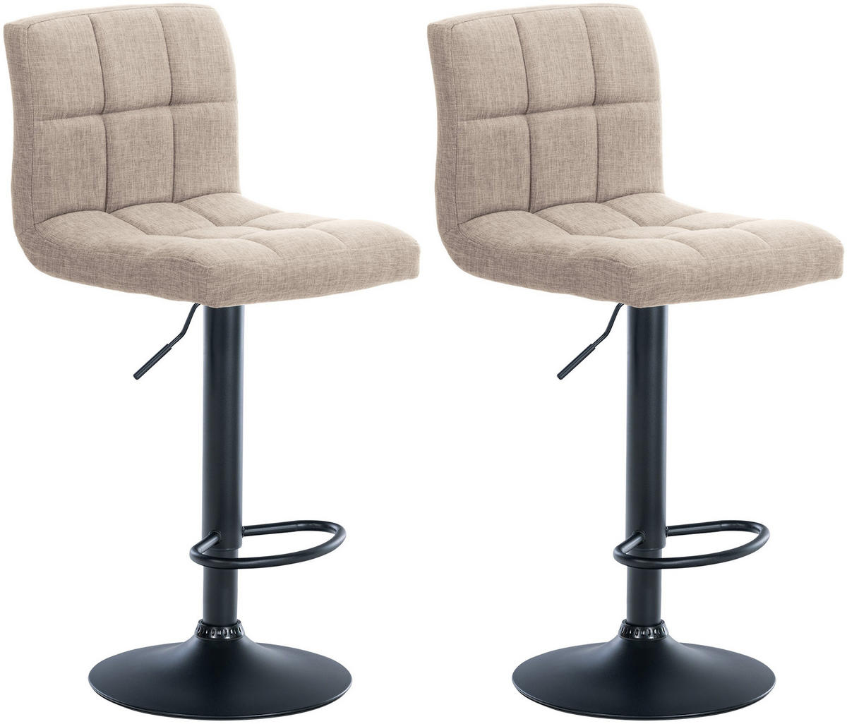 BARHOCKER 2er Set Stoff creme - Creme, Textil/Metall (46/94/47cm) - CLP