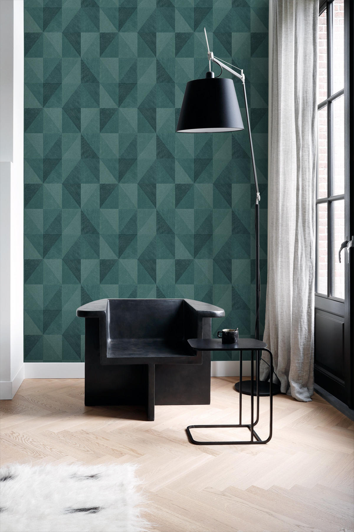 TAPETE 3D-Muster 50 x 900 cm - Grün, Papier (50/900cm) - Origin Wallcoverings