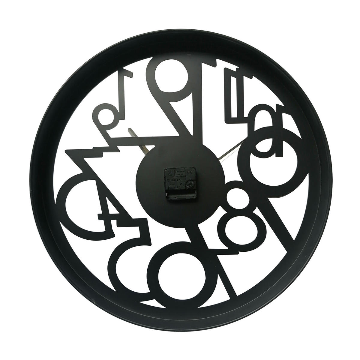 WANDUHR Schwarz 5/50/50 cm - Schwarz, Metall (5/50/50cm) - Mobili Rebecca