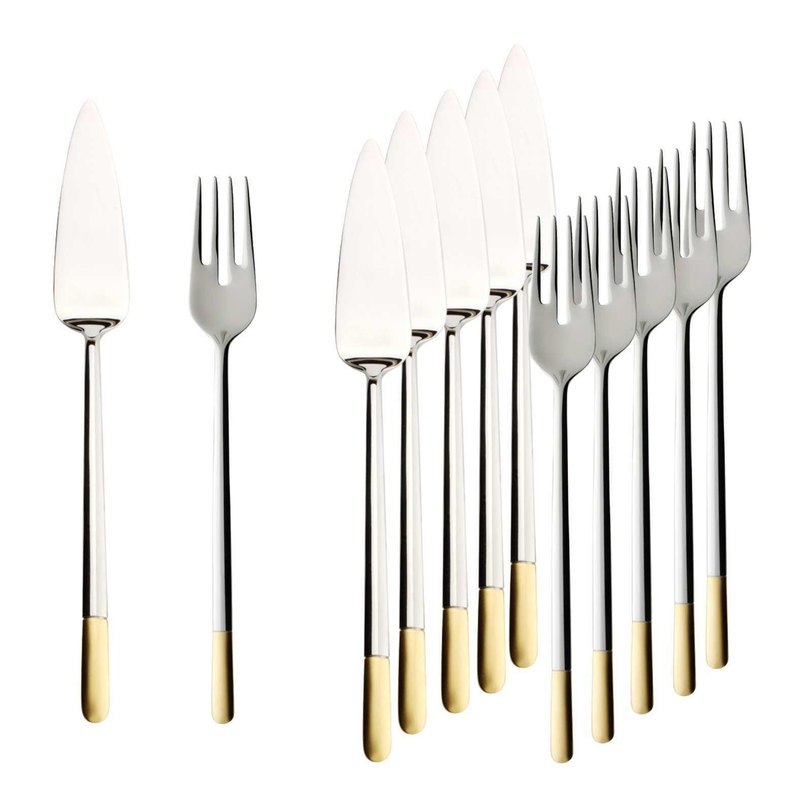 FISCHBESTECK Ella teilvergoldet silber 6er Set - Silberfarben, Metall - Villeroy & Boch