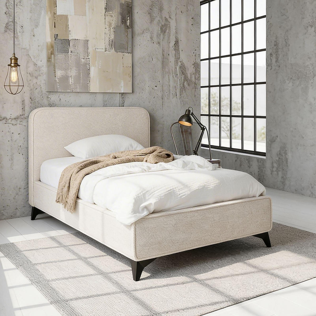 POLSTERBETT VIRETTA 90x200 cm weiß - Weiß, Textil (90/200cm) - IDIMEX