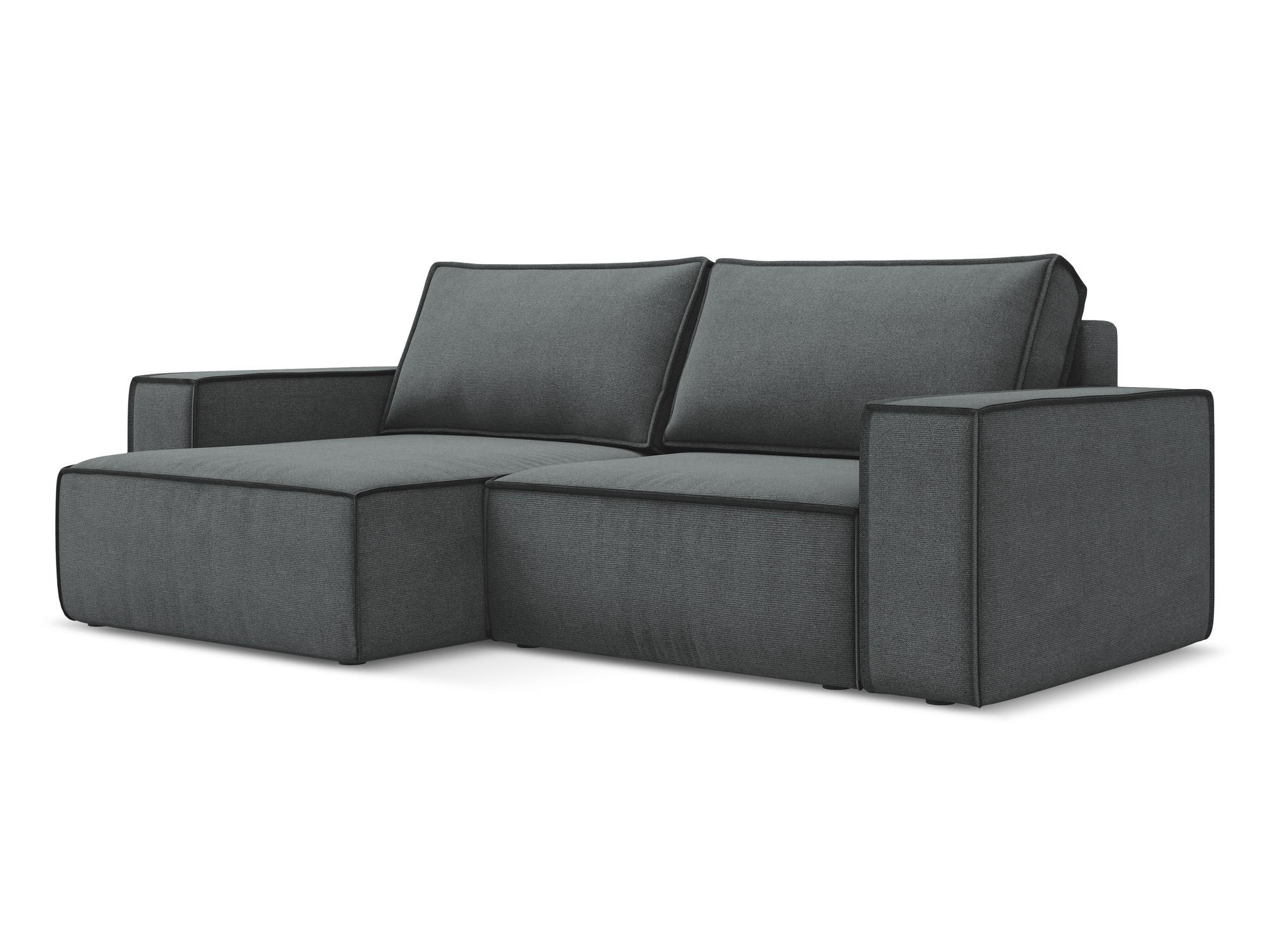 ECKSOFA mit Schlaffunktion Strukturstoff Stoff Grau - Schwarz/Grau, Kunststoff/Textil (148/257cm) - Makamii