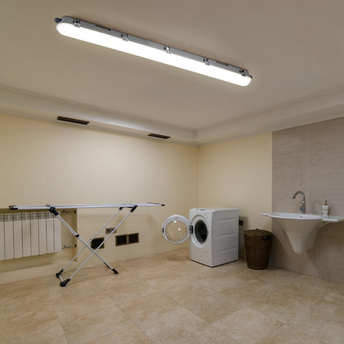 LED DECKENLEUCHTE Kunststoff Weiß 4er Set - Weiß, Kunststoff (150/7.8/7.2cm)