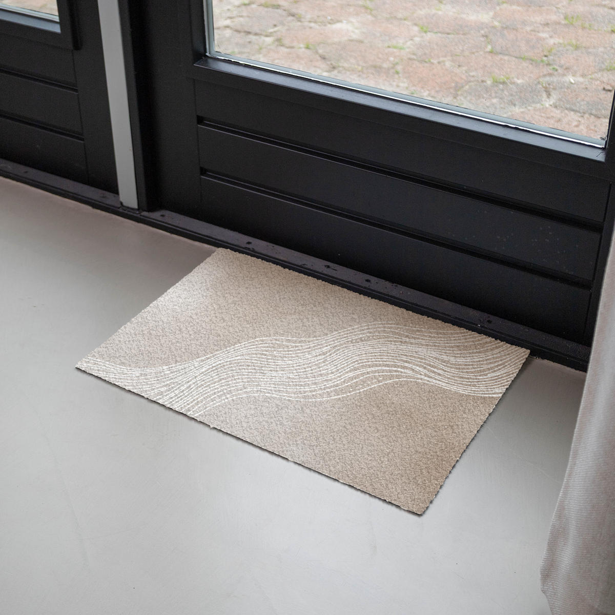 FUSSMATTE Wellenlinien - Fließend - Sandfarben Fußabtreter 60x40 cm - Beige, Kunststoff (60/40cm) - MuchoWow