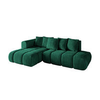 ECKSOFA Ottomane Links CLOUD-L-v1 289x180x40 Dunkelgrün Velours - Dunkelgrün, Holzwerkstoff/Kunststoff (180/289cm) - ALTDECOR