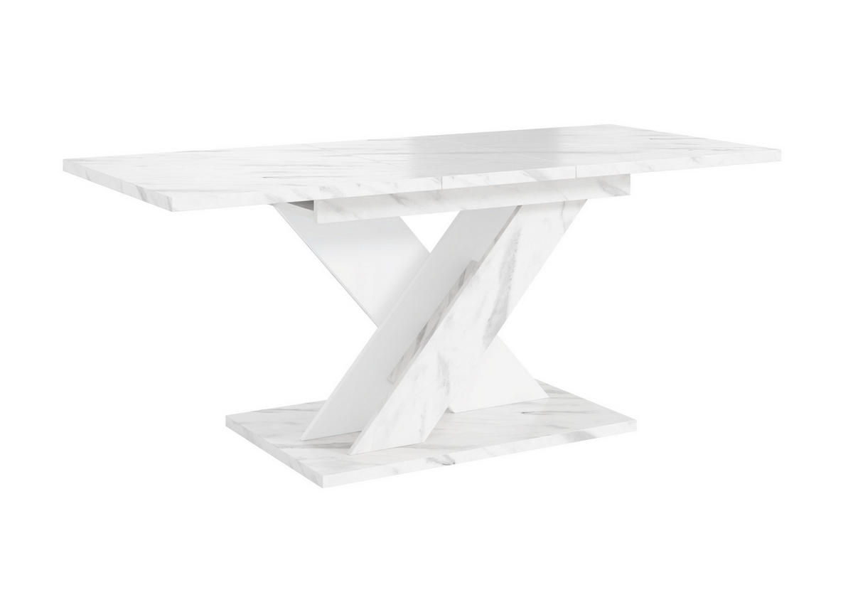 ESSTISCH MERKAS Ausziehbar 120 - 160 / 80 x 76 cm - Hellgrau/Weiß, Holz (120/80/76cm) - MASSENO