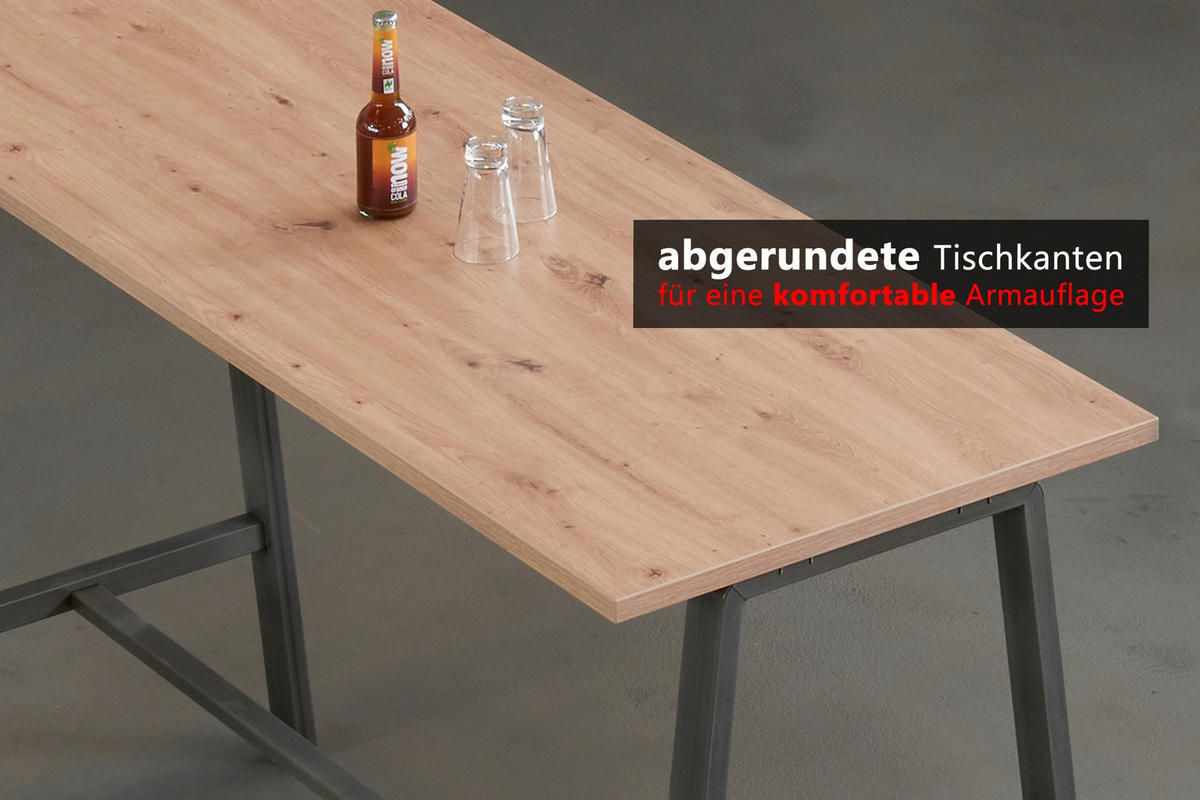 MEETINGPOINT Industrial-Look 68/175/104,2 cm in Wildeiche/Rohstahl - Wildeiche, Holzwerkstoff (68/175/104.2cm) - bümö