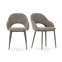 STÜHLE 2er-Set mit Stoffbezug und Metallfüßen 57/84/54 cm - Grün, Textil (57/84/63.5cm) - Calicosy