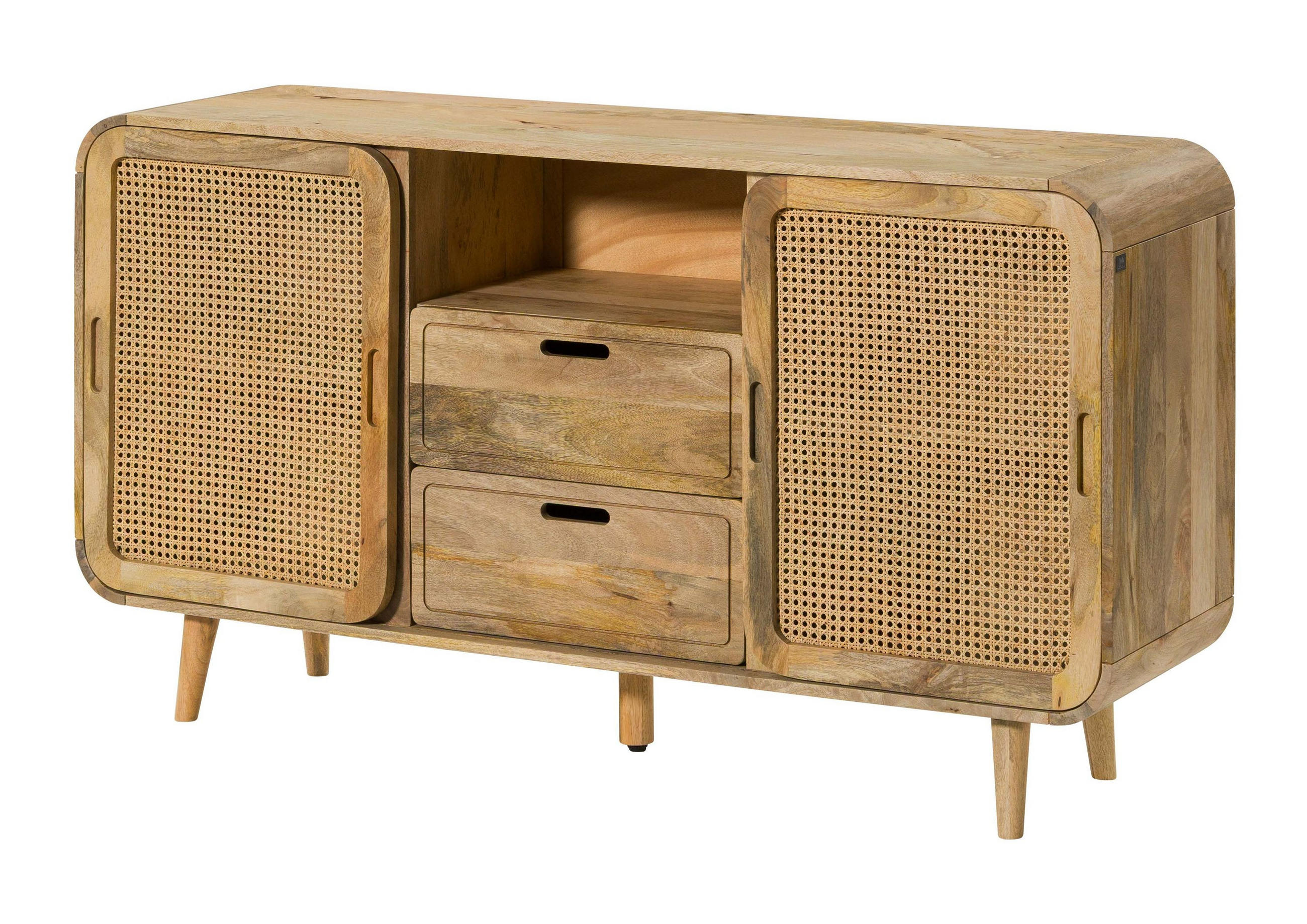 SIDEBOARD Mango 150x40x80 natur lackiert VALENCIA #118 - Braun, Holz (150/80/40cm) - Massivmoebel24
