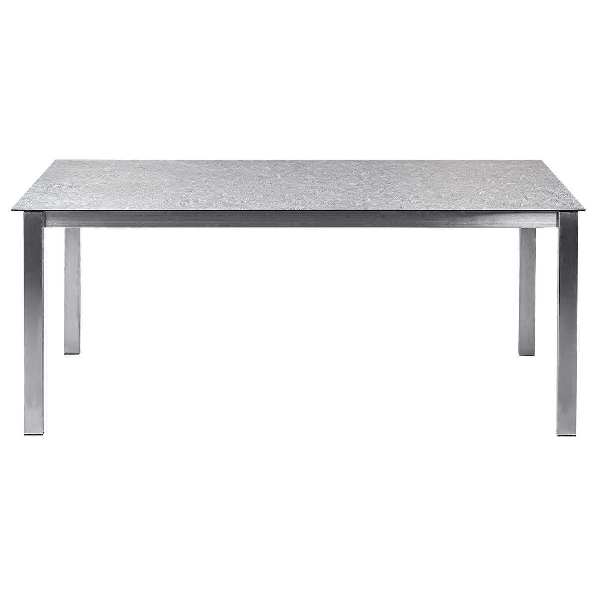 GARTENMÖBEL SET 6-Sitzer Keramik-Glas Textil grau Cosoleto/Grosseto - Silberfarben/Grau, Glas - Beliani