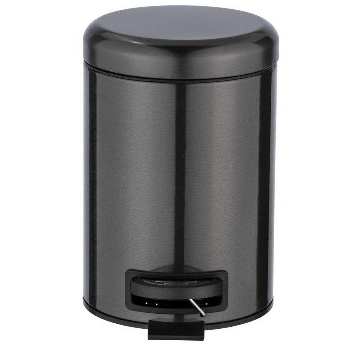 KOSMETIKEIMER mit Fußpedal Leman 22,5/17/25 cm - Schwarz, Metall (17/25/22.5cm) - Wenko