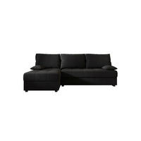 ECKSOFA MOS L Cosmic 100 Links mit Schlaffunktion - Schwarz, Textil (200/143cm) - Bedante