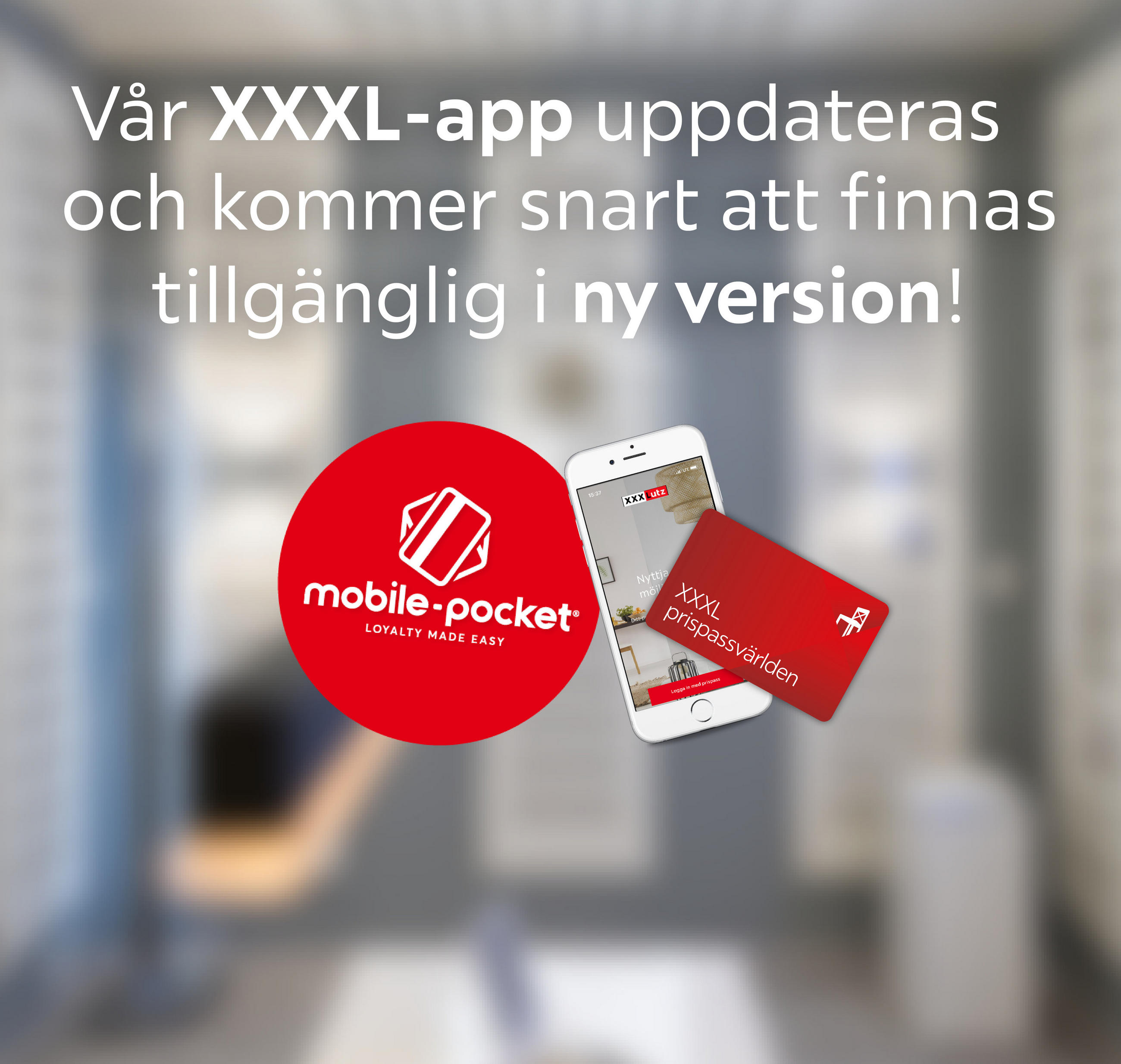 Vår XXXL-app uppdateras och kommer snart att finnas tillgänglig i ny version!