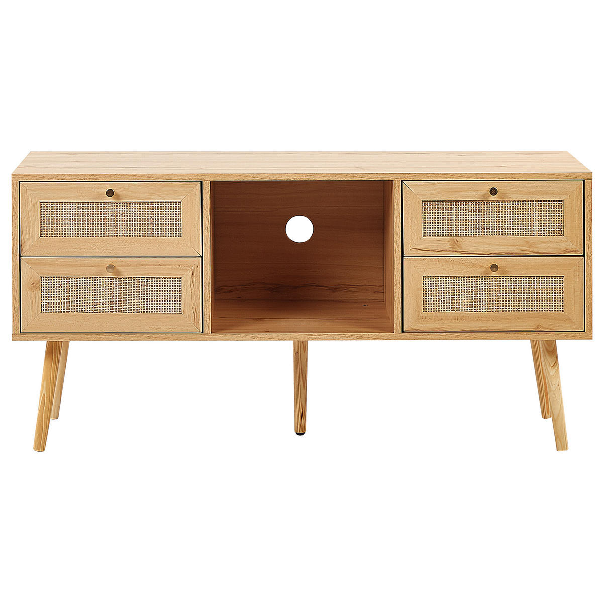 TV-MÖBEL Hellbraun, Gold PEROTE 40/120/60 cm - Hellbraun, Naturmaterialien (120/60/40cm) - Beliani