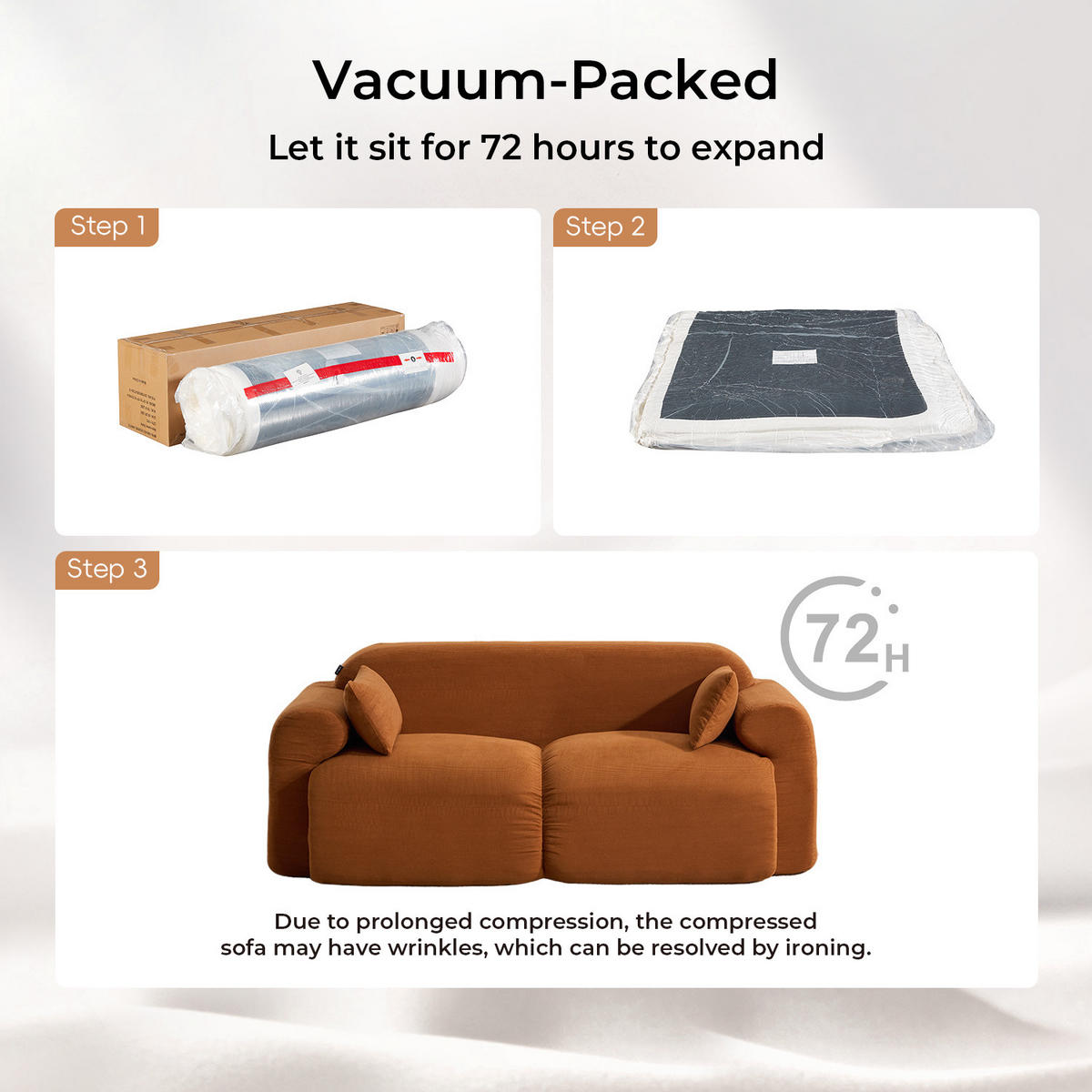2-SITZER-SOFA Hochsättigung komprimiert, DE-42530, Braun - Braun, Textil (186/76/95cm) - ComfortXL