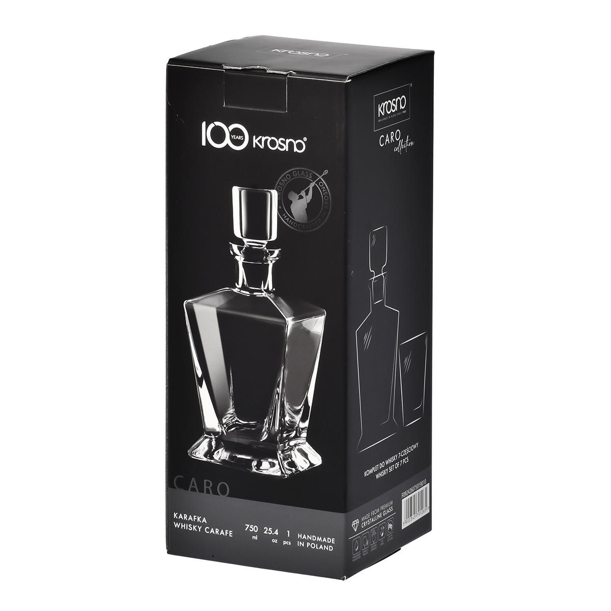 WHISKYKARAFFE MIT STOPPER Caro, 750 ml, Handgemacht - Transparent, Glas (0.75L) - Krosno Glass