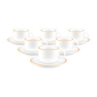 ESPRESSOTASSEN MIT UNTERTASSEN Sento Home Pure Lines Mango Orange 80 ml 6er Set - Orange, Keramik (0.08L) - Seltmann Weiden