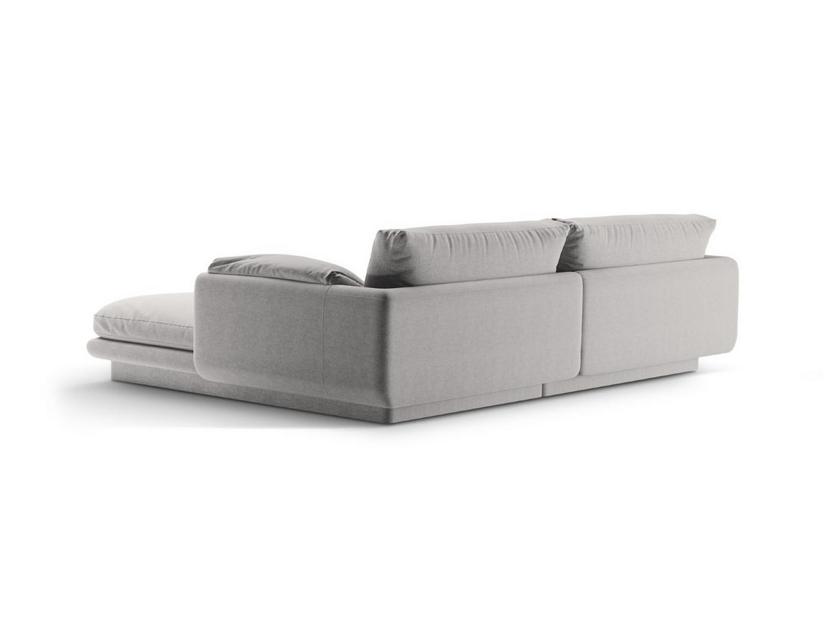 ECKSOFA links Torino aus strukturiertem Stoff hellgrau 3 Sitzplätze - Hellgrau, Textil (170/220cm) - Micadoni