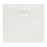 DUSCHWANNE vidar quadratisch Steinoptik, 2-tlg. Set mit Ablaufgarnitur, 80/80/3,2 cm - Weiß, Kunststoff (80/80/3.2cm) - bad land