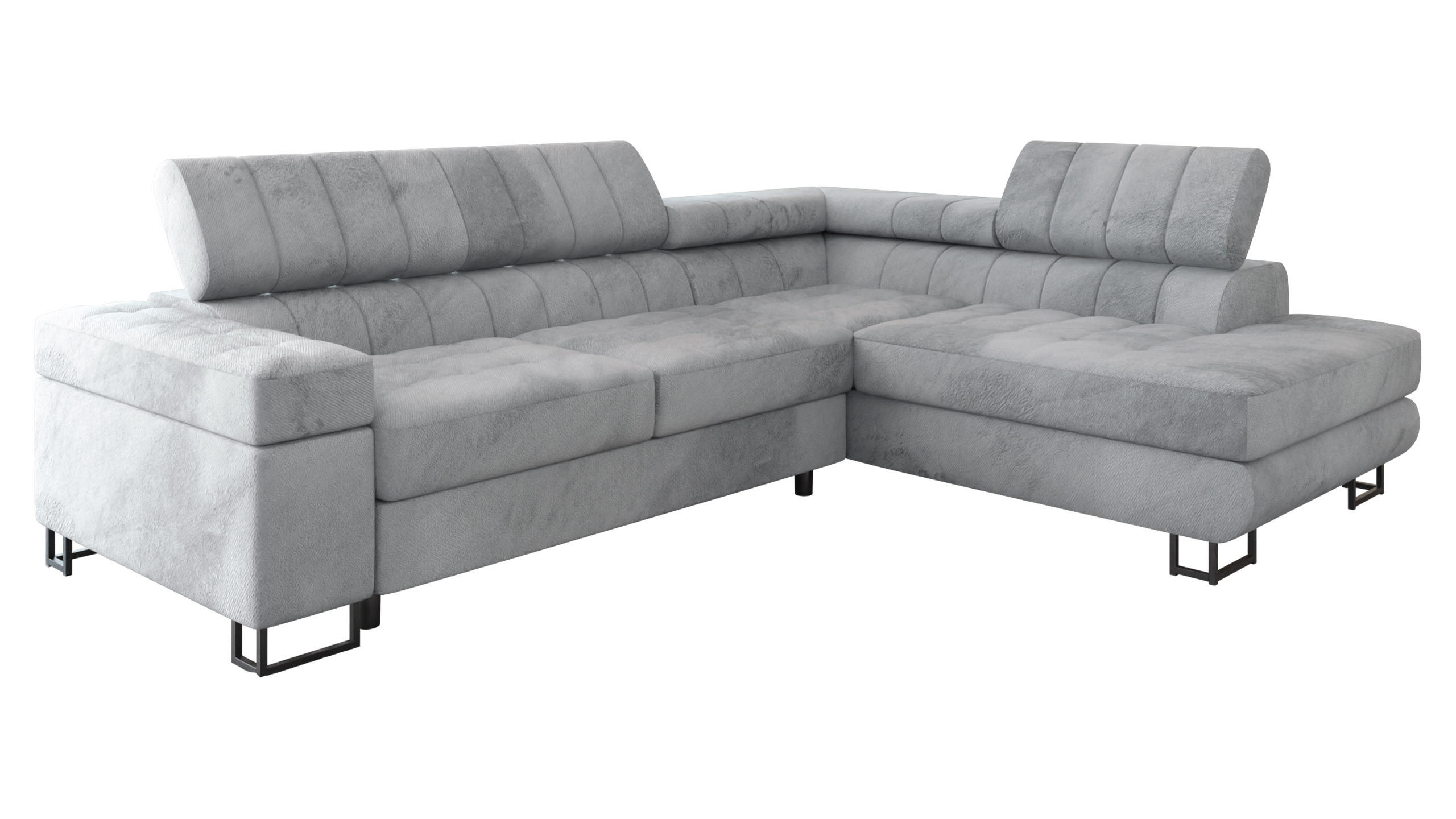 ECKSOFA Laris Premium, Seite: Rechts - Schwarz/Grau, Holz/Textil (271/203cm) - MIRJAN24
