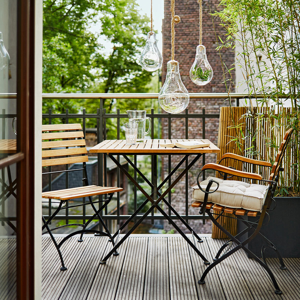 GARTENTISCH Parklife - Schwarz, Holz/Metall (80/80/76cm) - BUTLERS