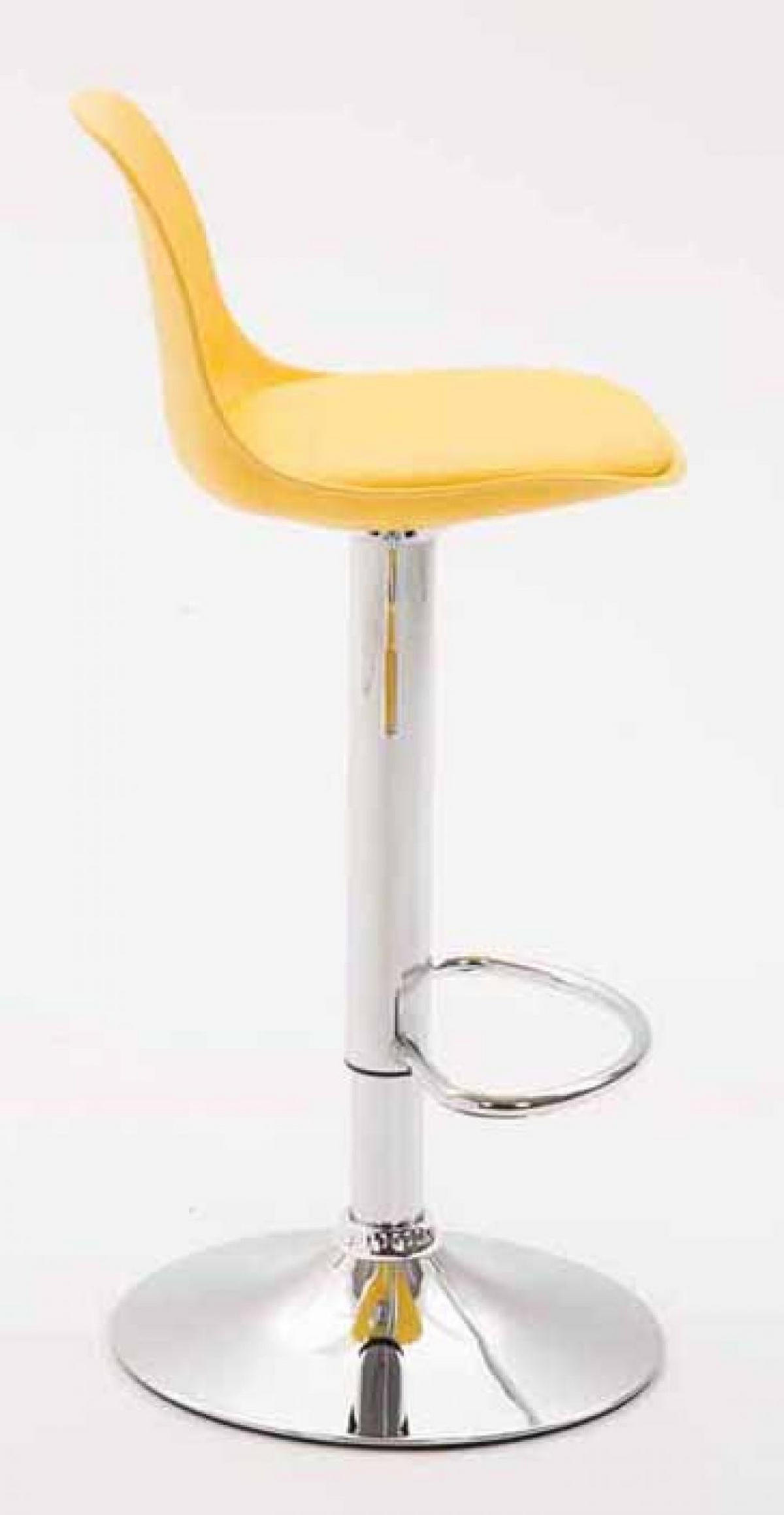 BARHOCKER 2er Set Lederlook gelb - Chromfarben/Gelb, Kunststoff/Textil (39/82/43cm) - CLP