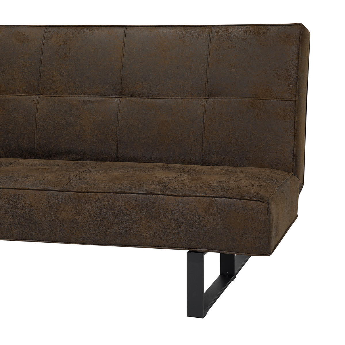 3-SITZER-SCHLAFSOFA Kunstleder Braun Derby - Dunkelbraun, Textil (189/85/88cm) - Beliani