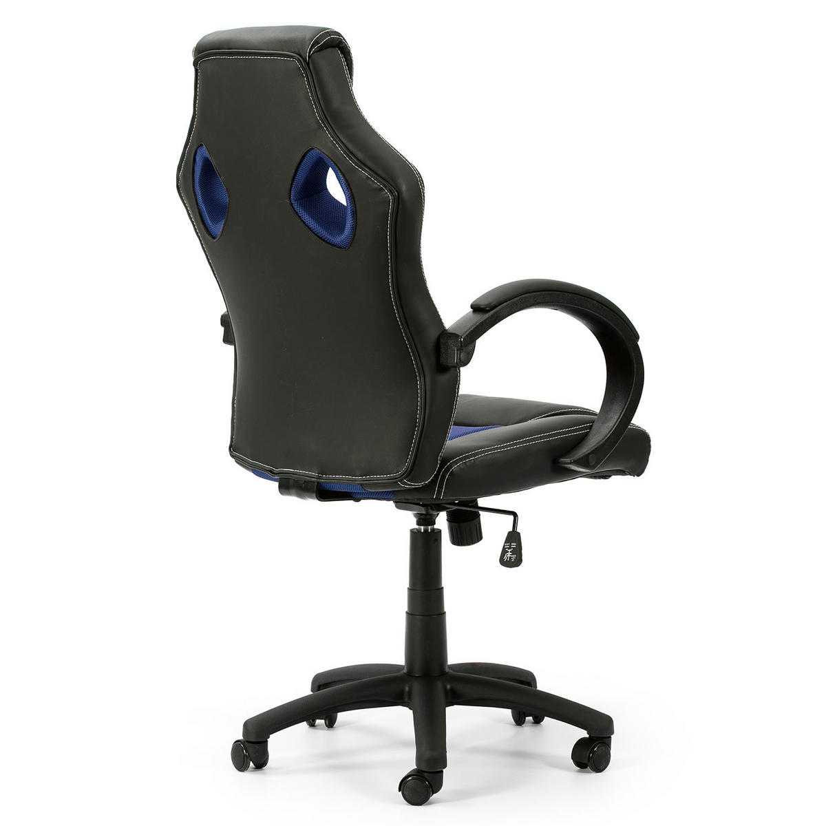DREHSTUHL Hamilton Schwarz/Blau - Blau, Fell (68/112/61cm) - VS Venta-stock